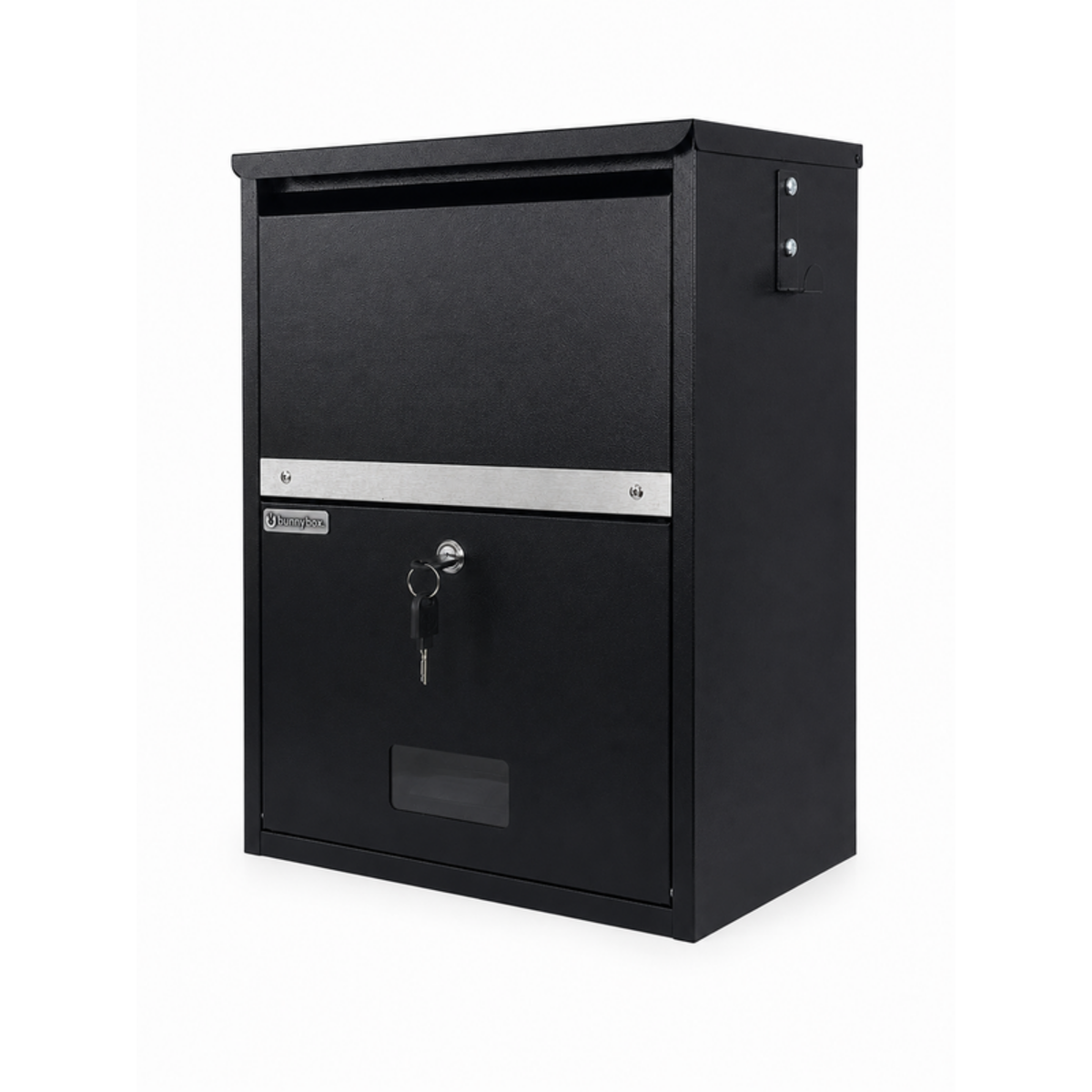 BunnyBox Compact Paketbriefkasten als Wandmodell in Schwarz