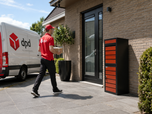 The delivery driver drops it off