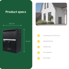 Specifications BunnyBox Compact: 36.5 cm wide and 45 cm high