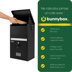 Une main ouvre la trappe de la BunnyBox Compact murale, avec cinq avantages