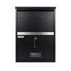 BunnyBox Compact naścienna czarna, widok z przodu z otworem na listy
