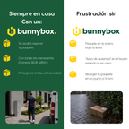 Siempre en casa con un BunnyBox Home gris frente a la frustración sin buzón
