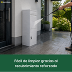 El BunnyBox Home blanco se limpia con manguera gracias a su recubrimiento extra resistente