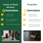 Immer zu Hause mit einer BunnyBox Home mit Teak-Klappe statt Frust
