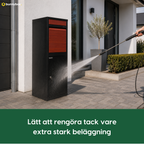 BunnyBox Home med teaklucka spolas ren tack vare beläggningen