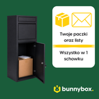 Paczki i listy w jednej komorze czarnej BunnyBox Home