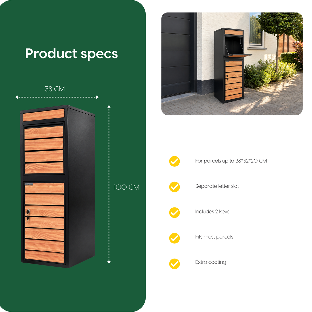 Specifications BunnyBox Style: 38 cm wide and 100 cm high
