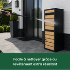 La BunnyBox Style à façade en chêne se nettoie au jet grâce au revêtement