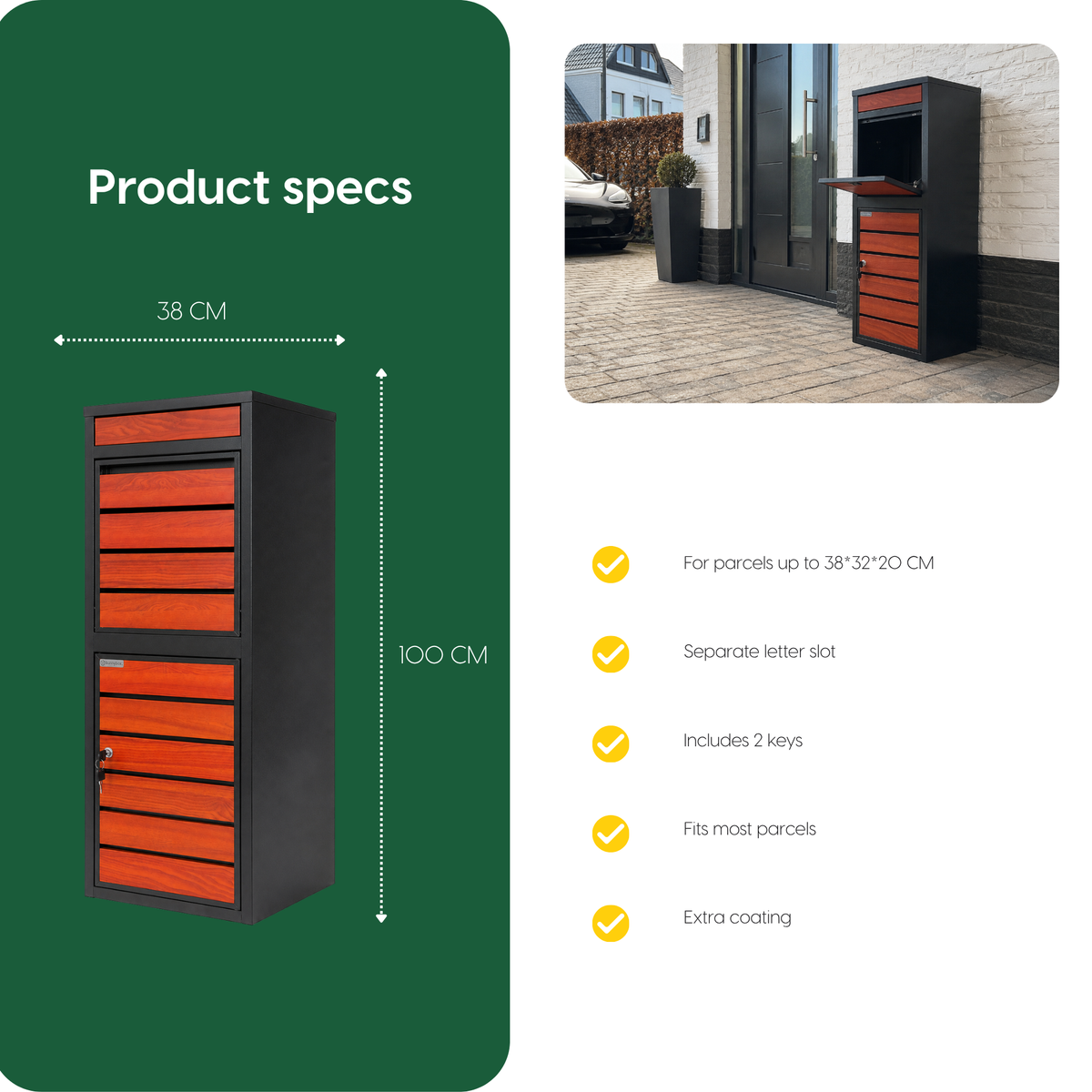 Specifications BunnyBox Style: 38 cm wide and 100 cm high